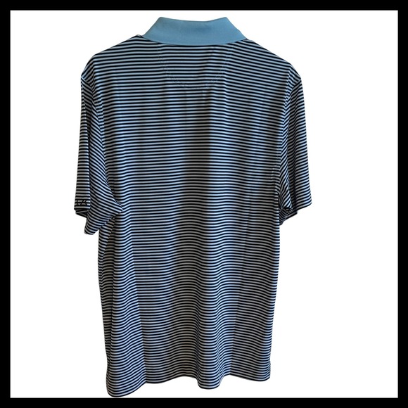 NWT Cutter & Buck Men's Blue & Gray Striped CB DryTec Polo Shirt Size M - Picture 2 of 7